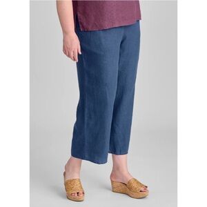 Flax Floods Linen Wide Leg Pants in Ocean Size L (US 14-18)
